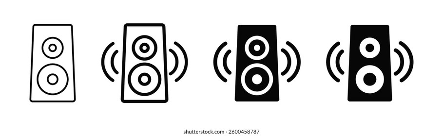 Musical column speaker icon. Stereo speaker symbol, logo. Vector. 