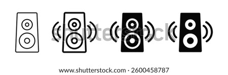 Musical column speaker icon. Stereo speaker symbol, logo. Vector. 