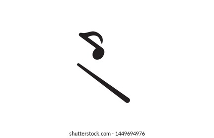 musical conductor stick icon vector