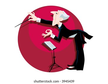 Musical condustor. Vector EPS.