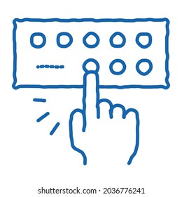 Musical Console sketch icon vector. Hand drawn blue doodle line art Musical Console Sign. isolated symbol illustration