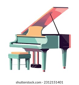Musical creativity harmony on majestic piano icon isolated