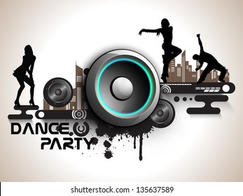 Musical dance party background. flyer or banner.