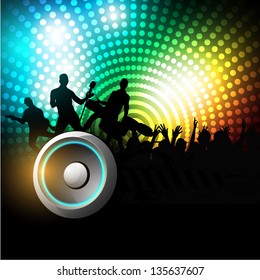 Musical dance party background. flyer or banner.