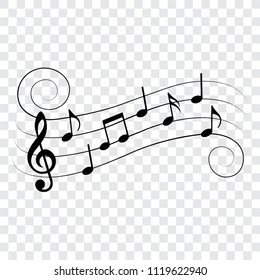 Musical design element, music notes, vector illustration.