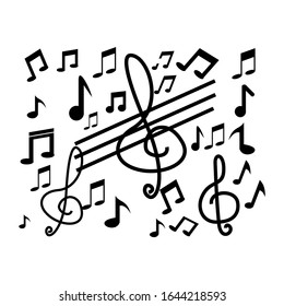 Musical design element, music notes, symbols, vector illustration. eps 10