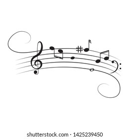 Musical design element,music notes,symbols,vector illustration. - Vector