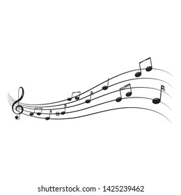 Musical design element,music notes,symbols,vector illustration. - Vector