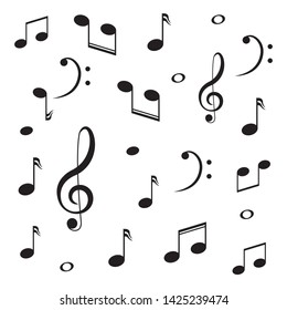 Musical design element,music notes,symbols,vector illustration. - Vector