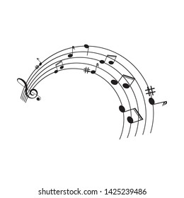 Musical design element,music notes,symbols,vector illustration. - Vector