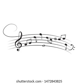 Musical design element,music notes,symbols,vector illustration. - Vector