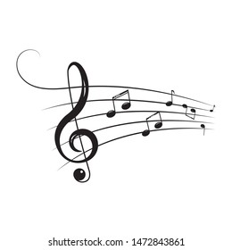 Musical design element,music notes,symbols,vector illustration. - Vector