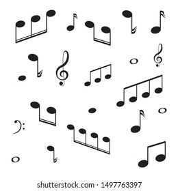 Musical design element,music notes,symbols,vector illustration. - Vector