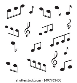 Musical design element,music notes,symbols,vector illustration. - Vector