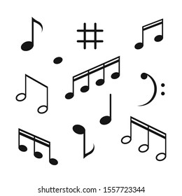 Musical design element,music notes,symbols,vector illustration. - Vector