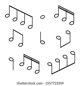 Musical design element,music notes,symbols,vector illustration. - Vector