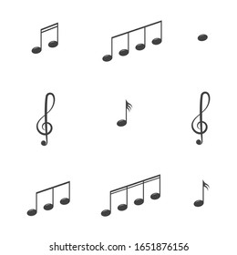 Musical design element,music notes,symbols,vector illustration. - Vector