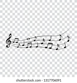 Musical design elements, music notes and symbols, vector illustration.