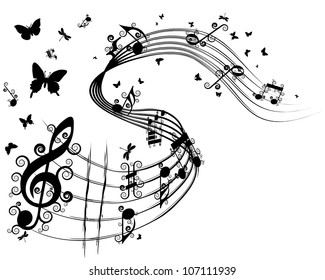 Musical Design Elements Music Staff Treble Stock Vector (Royalty Free ...