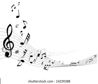 音楽スタッフの音楽デザインエレメントで 音色が高音のクレフと音色が白黒になっています 白い背景にエレガントなクリエイティブデザイン ベクターイラスト のベクター画像素材 ロイヤリティフリー Shutterstock
