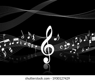 Abstract Music Background with Speaker, Colourful Swirls and Music Notes -  Vectorjunky - Free Vectors, Icons, Logos and More