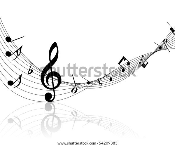 Musical Design Elements Music Staff Treble Stock Vector (Royalty Free ...