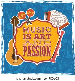 musical design over blue background vector illustration