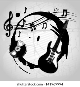 musical design over gray background vector illustration