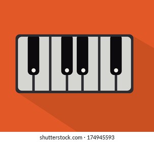 musical design over orange background vector illustration
