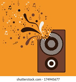 musical design over orange background vector illustration