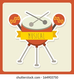 musical design over pink background vector illustration