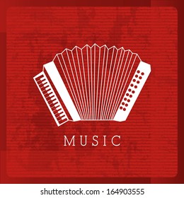 musical design over red  background vector illustration