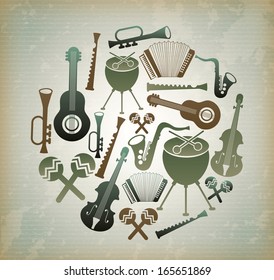 musical design over vintage background vector illustration