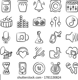 Doodle Icons Pack für Musikgeräte 