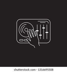 Musical DJ mixer icon. Simple element illustration. Musical DJ mixer symbol design template. Can be used for web and mobile