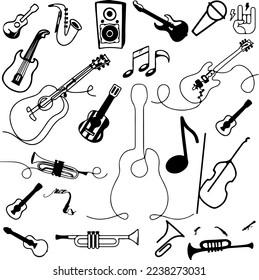 Musical doodle seamless graphics vector design