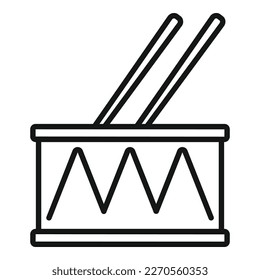 Musical drum icon outline vector. Kit instrument. Concert carnival