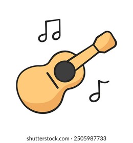 Musical electric guitar illustration on white background.