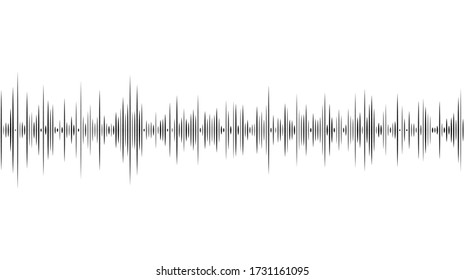 Musical equalizer, sound settings, digital graphics of sound track. Financial schedule, exchange monitoring, currency rate trends. Linear wide horizontal chart bar. Pulse vector isolated illustration.