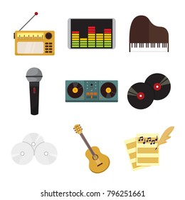 Musical Equipment Instrument Icons Vector Illustration Graphic Set