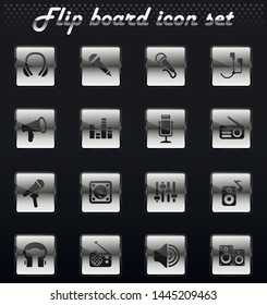 musical equipment vector flip mechanical icons for user interface design