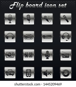 musical equipment vector flip mechanical icons for user interface design