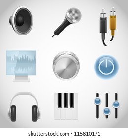 musical equipment vector icons