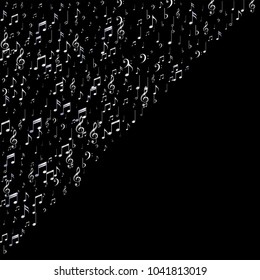 Musical Event Advertising Background. Music Fashion Pattern Design. Melody Motif Texture. Cover Print Design Background.