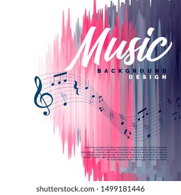 musical event background with music notes and abstract lines