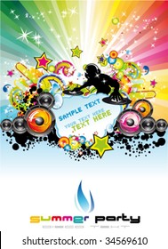 Musical Event Flyer With Colorful Abstract Elements