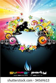 Musical Event Flyer With Colorful Abstract Elements