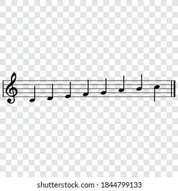 Musical gamma notes, isolated vector illustration.