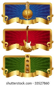 Musical golden banners