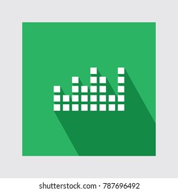 Musical Graph flat icon with long shadow